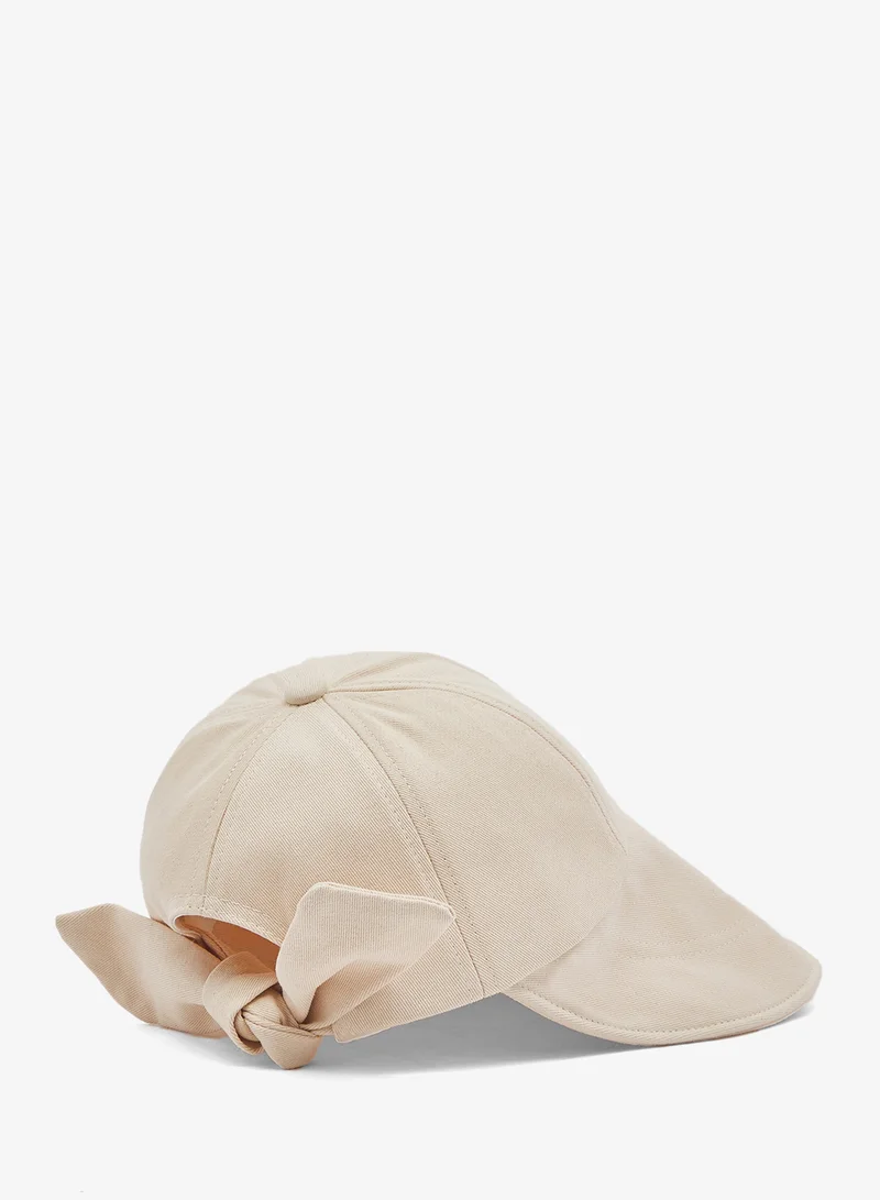 Ginger Classic Corduroy Cap With Ribbon Tie Detail